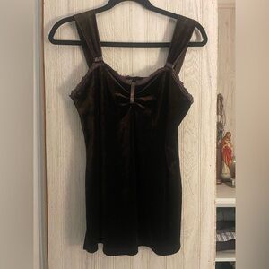 NY Collection Brown Dress with Lace Detail